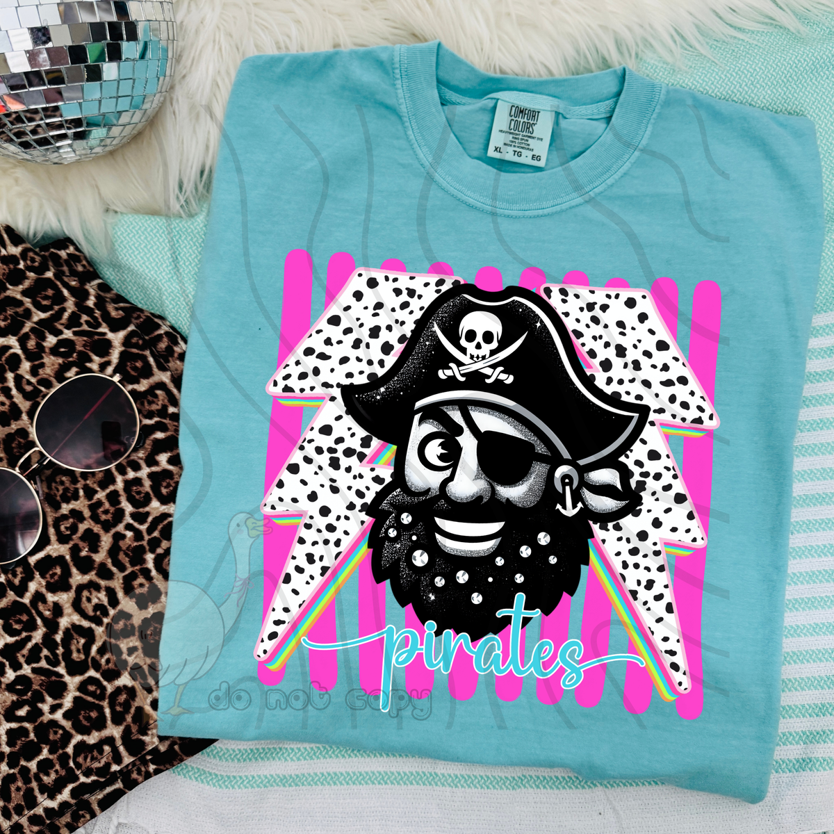 Pirates Preppy Bling Mascot (DKDBK) DTF transfer