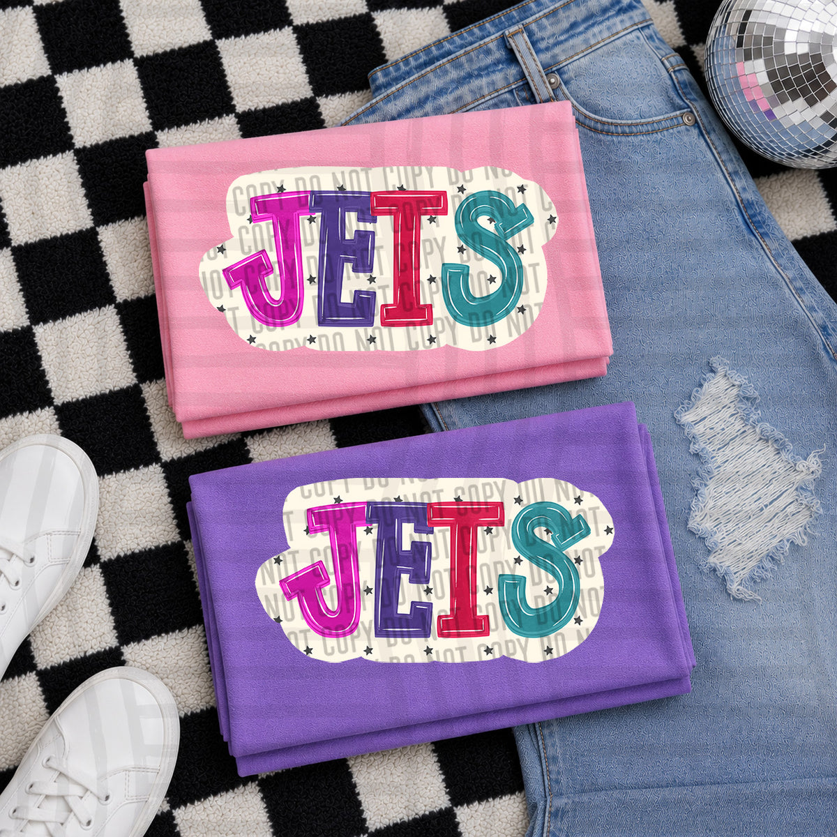 jets bubble around letters with small stars (Caplinger) DTF Transfer