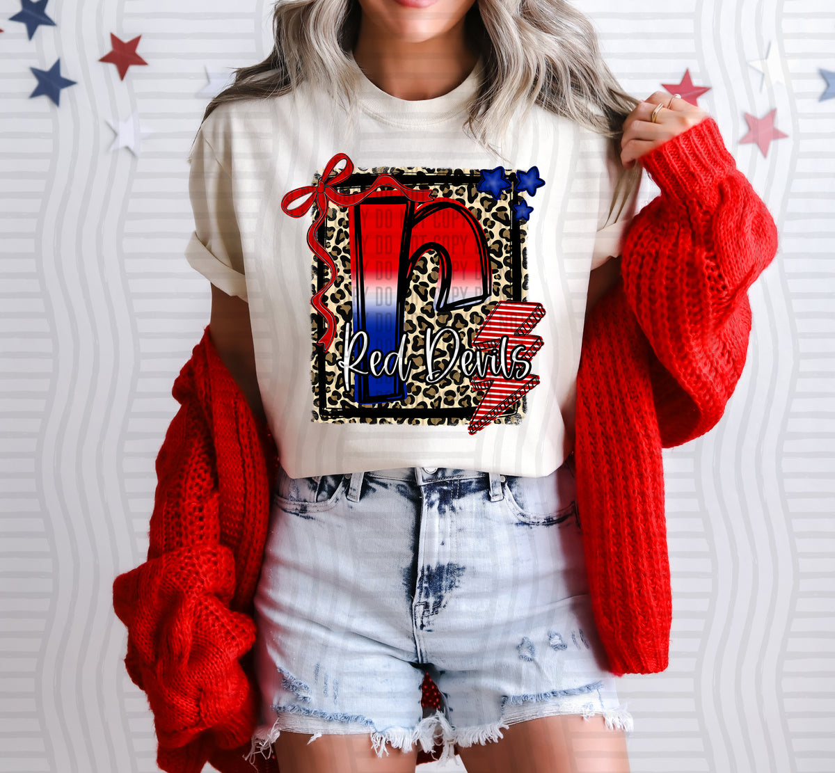 Red devils Star-Spangled Sass Mascots (Caplinger) DTF transfer