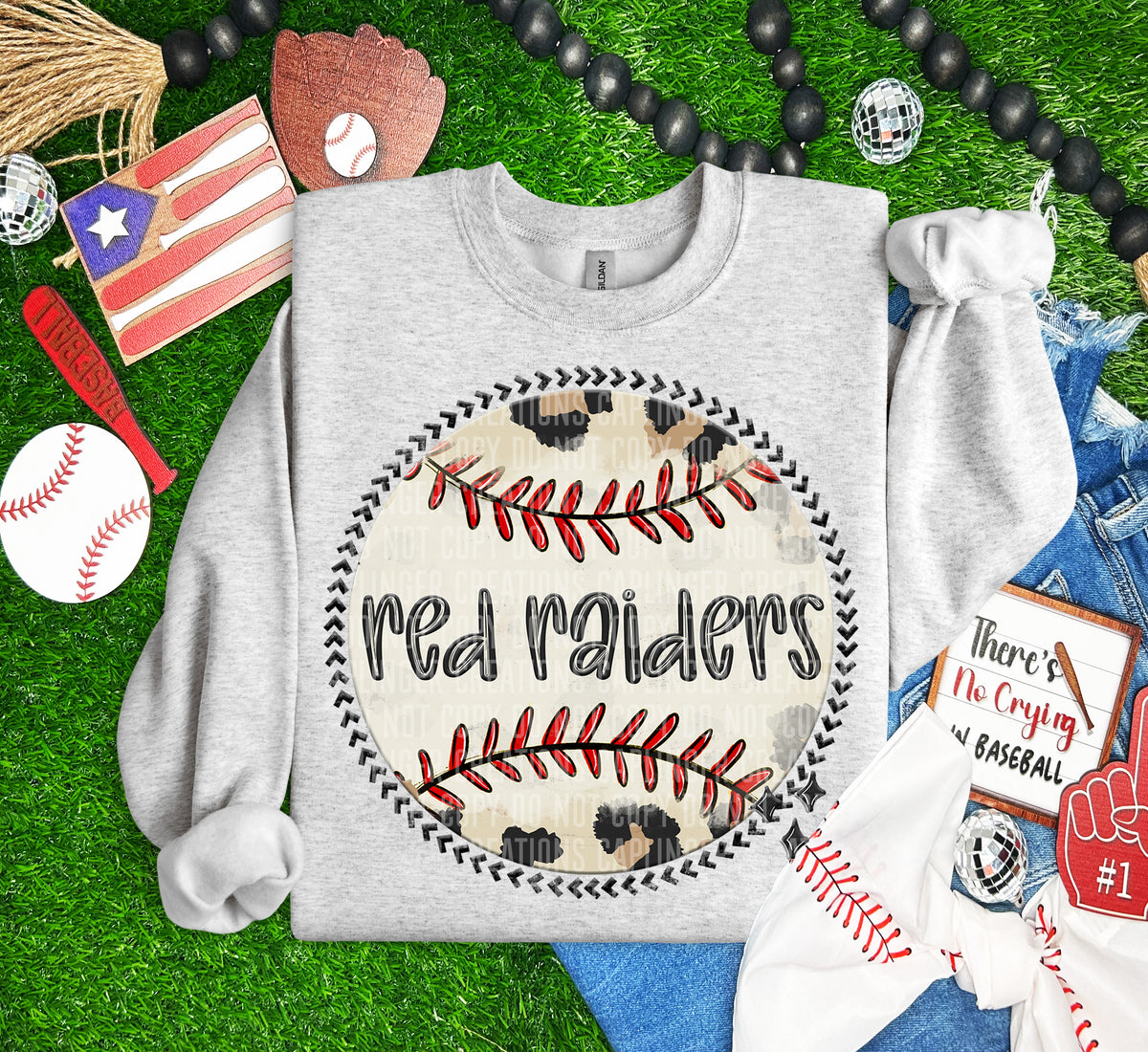 Red Raiders baseball background (Caplinger) DTF transfer