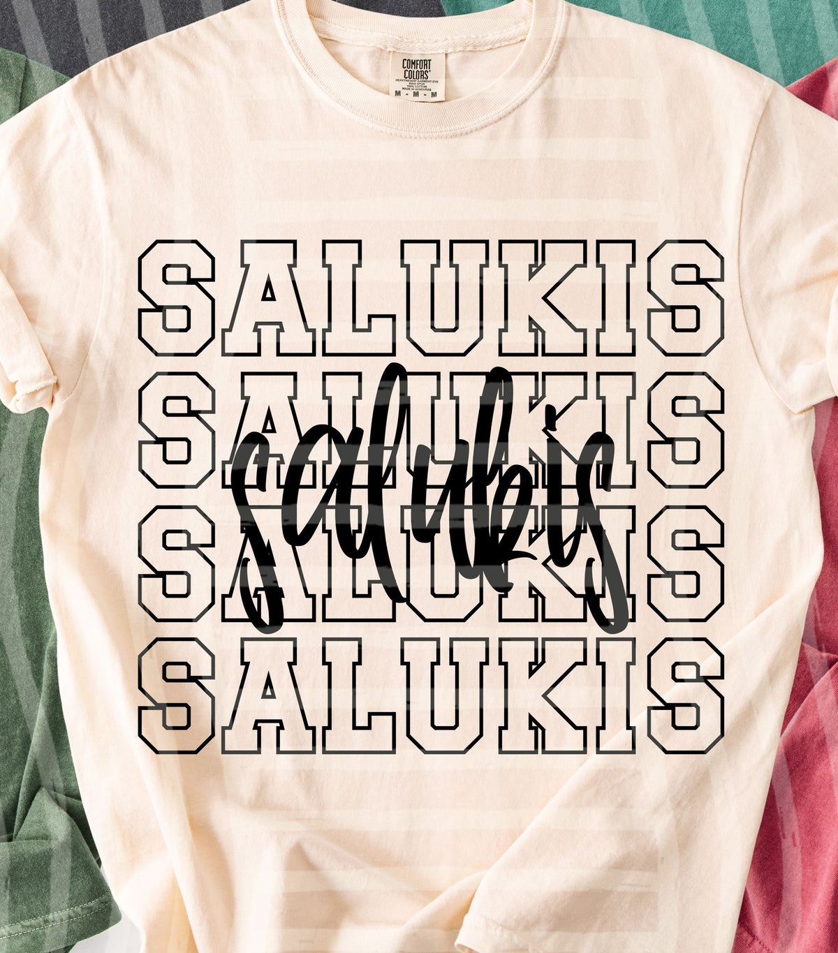salukis simple stacked outlines (Caplinger) DTF Transfer