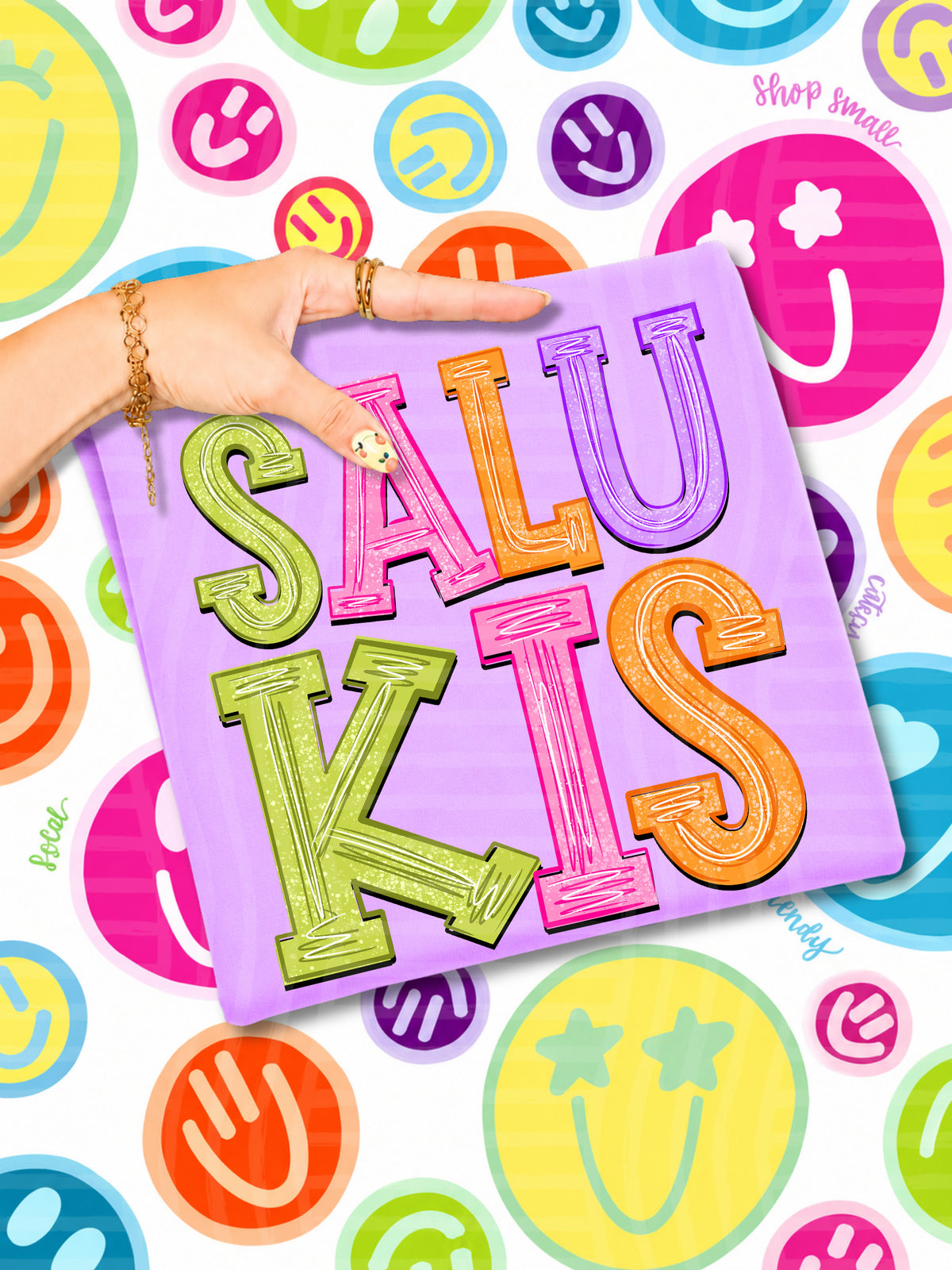 salukis simply colorful stacked (Caplinger) DTF Transfer
