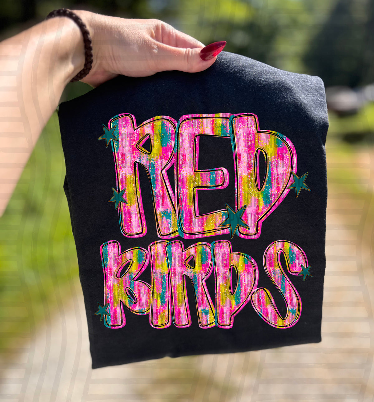 RedBirds Pink Brushstroke (Caplinger) DTF Transfers