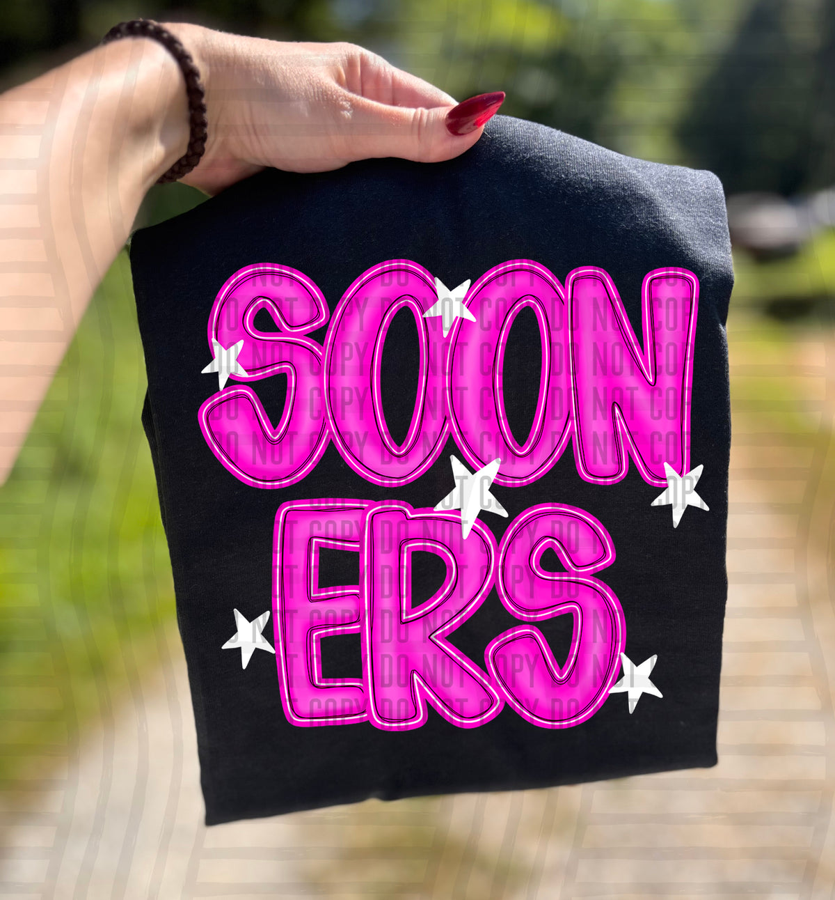 Sooners Pink And Preppy Split 112949 DTF transfer