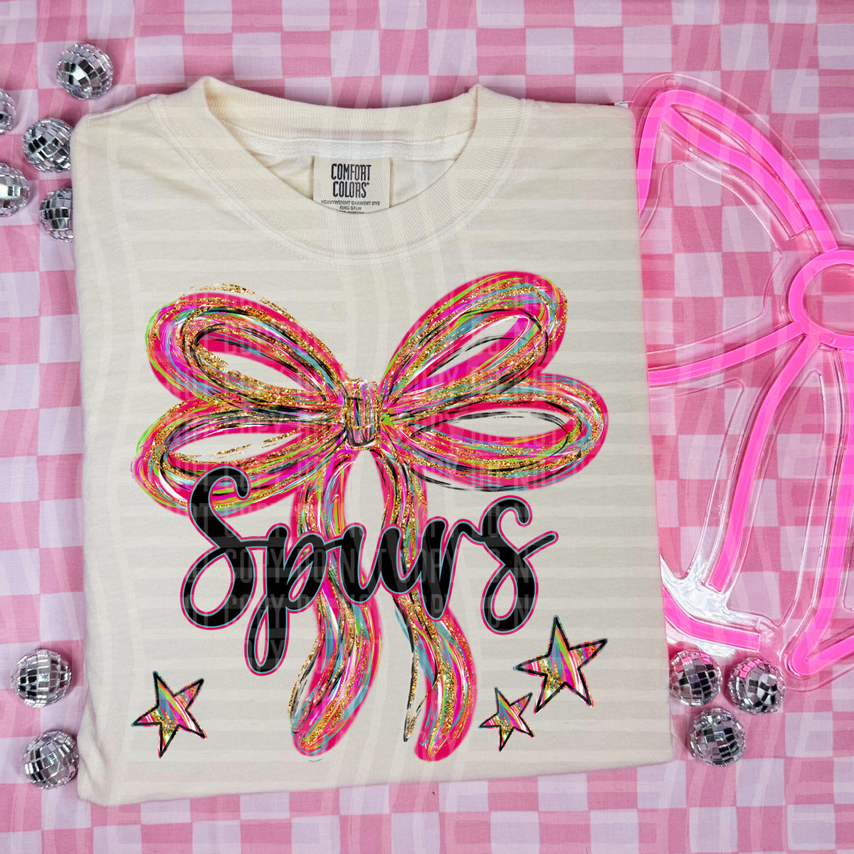 Spurs Whimsical Bow (caplinger) DTF transfer