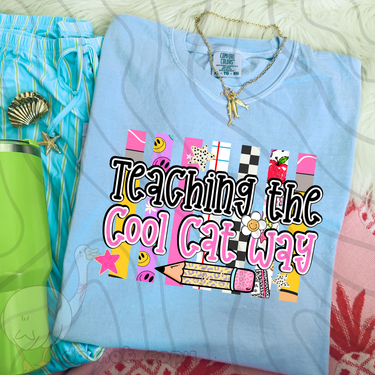 Teaching the cool cat way school stripes (DKD) DTF Transfer