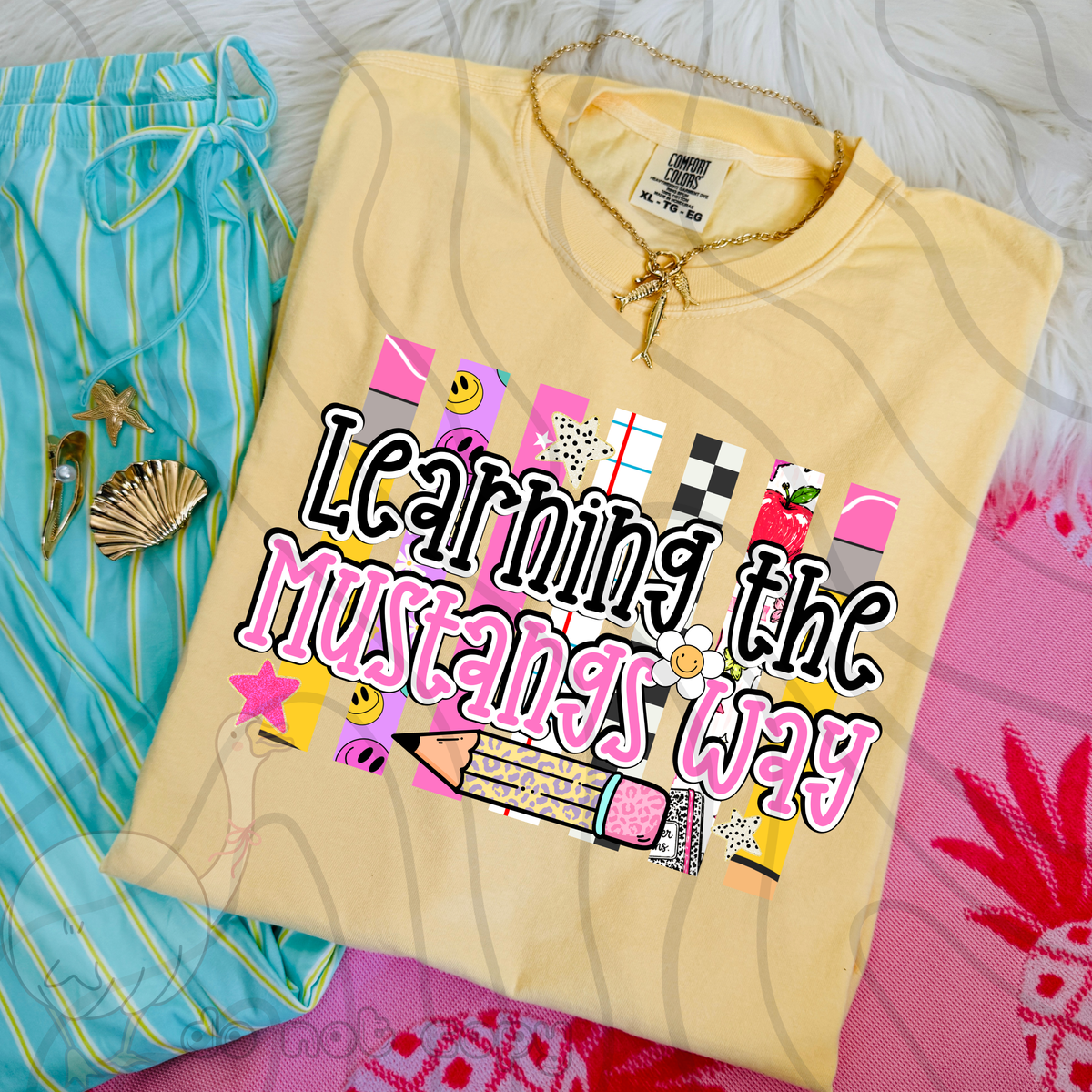 Learning the mustangs way school stripes (DKD) DTF Transfer