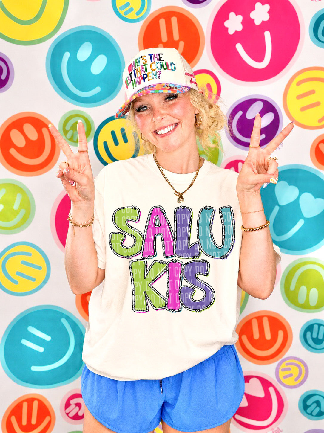 salukis hopscotch hues stacked (caplinger) DTF Transfer