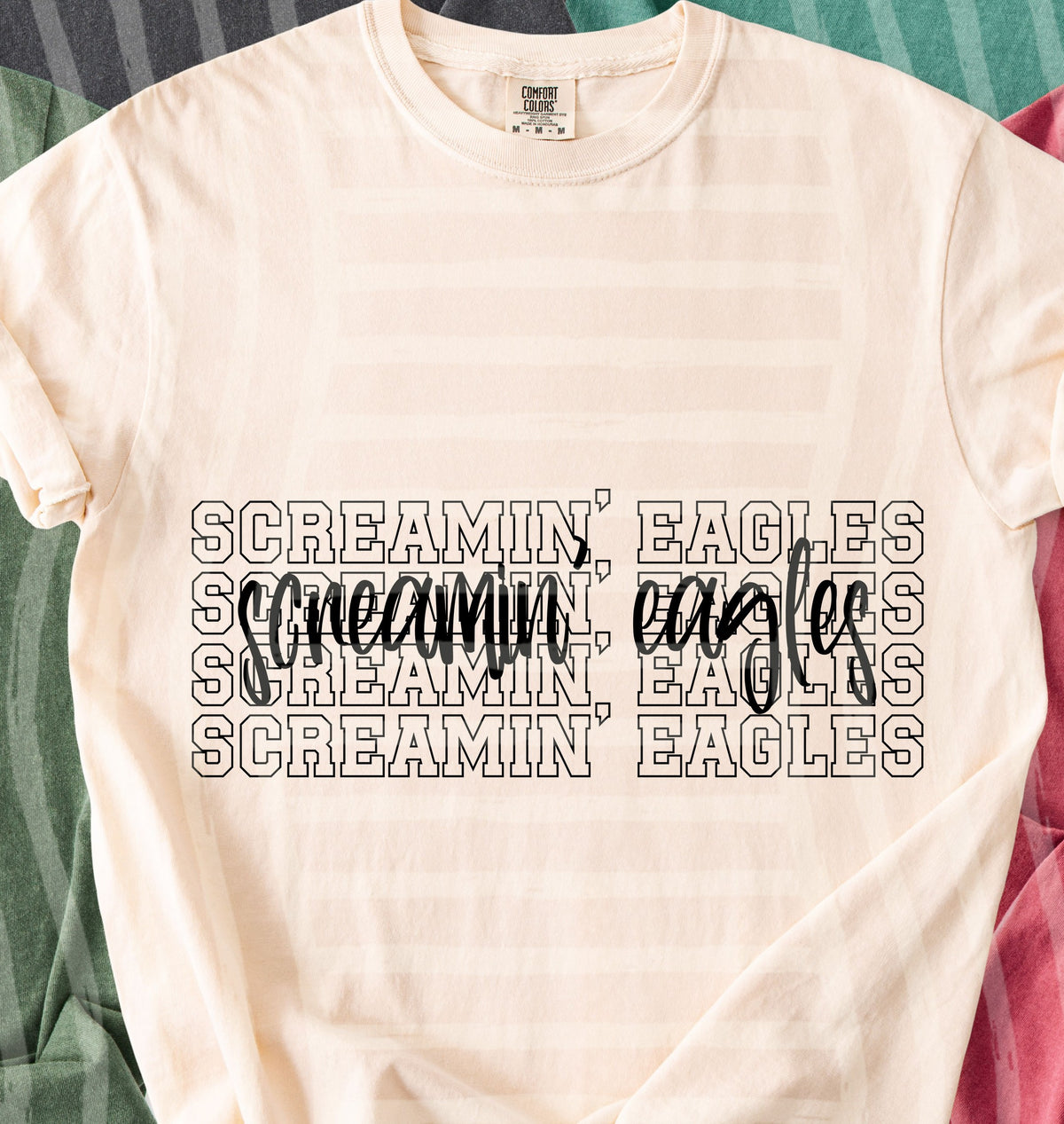 screamin eagles simple stacked outlines (Caplinger) DTF Transfer