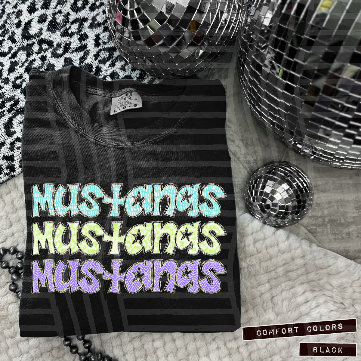 Mustangs Pastel Star Stacked (Caplinger) 101643 DTF transfer