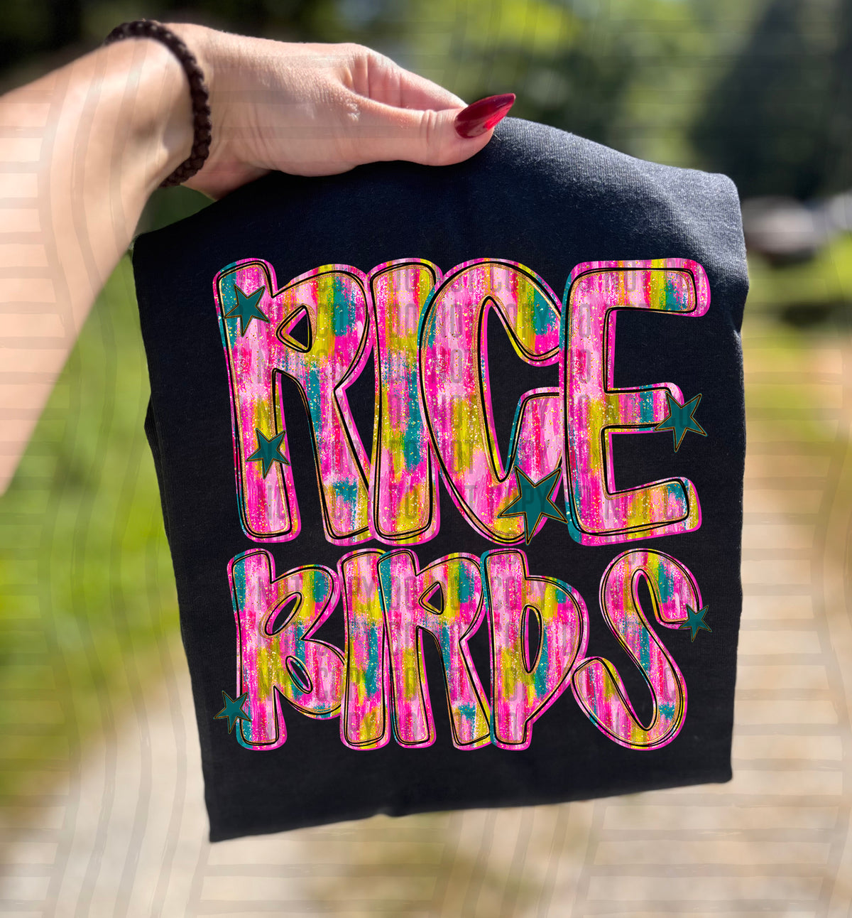 Ricebirds Pink Brushstroke (Caplinger) DTF Transfers