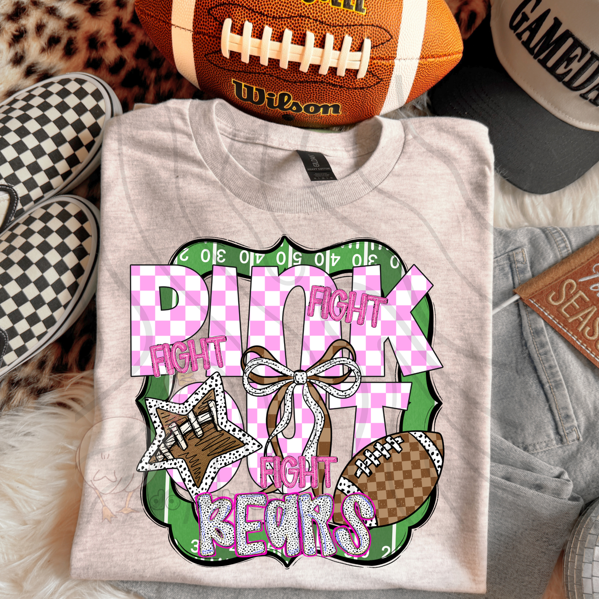 Bears fight fight fight pink out (DKD) DTF transfer