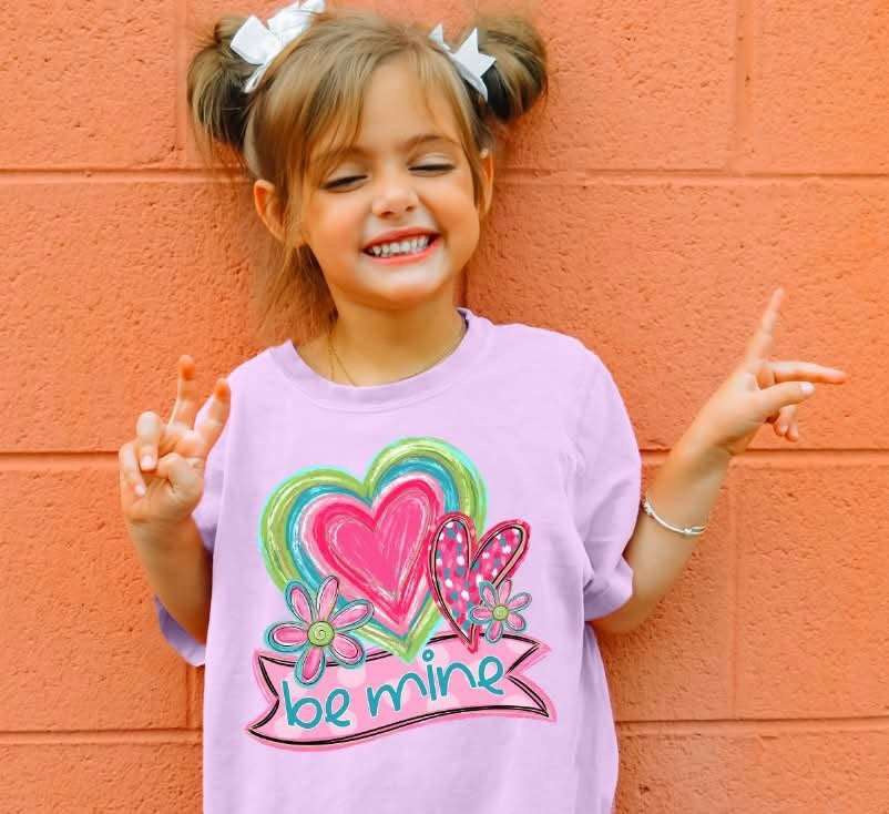 Be mine hearts and flower (S&G) 80693 DTF transfer