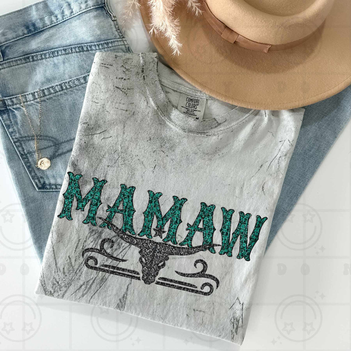 Mamaw bull skull (HW) 84512 DTF transfer