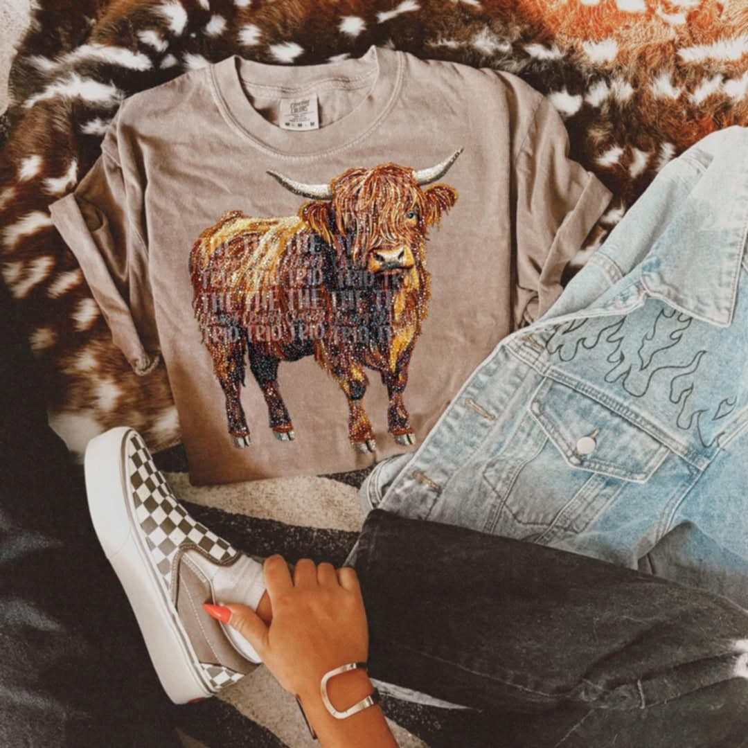 Rhinestone brown cow (Classy) 95290 DTF transfer