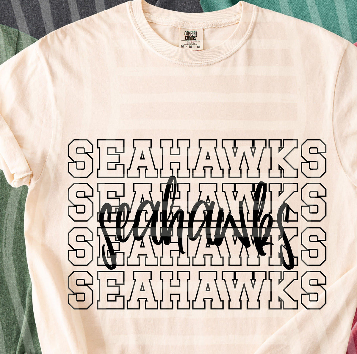 sea hawks simple stacked outlines (Caplinger) DTF Transfer
