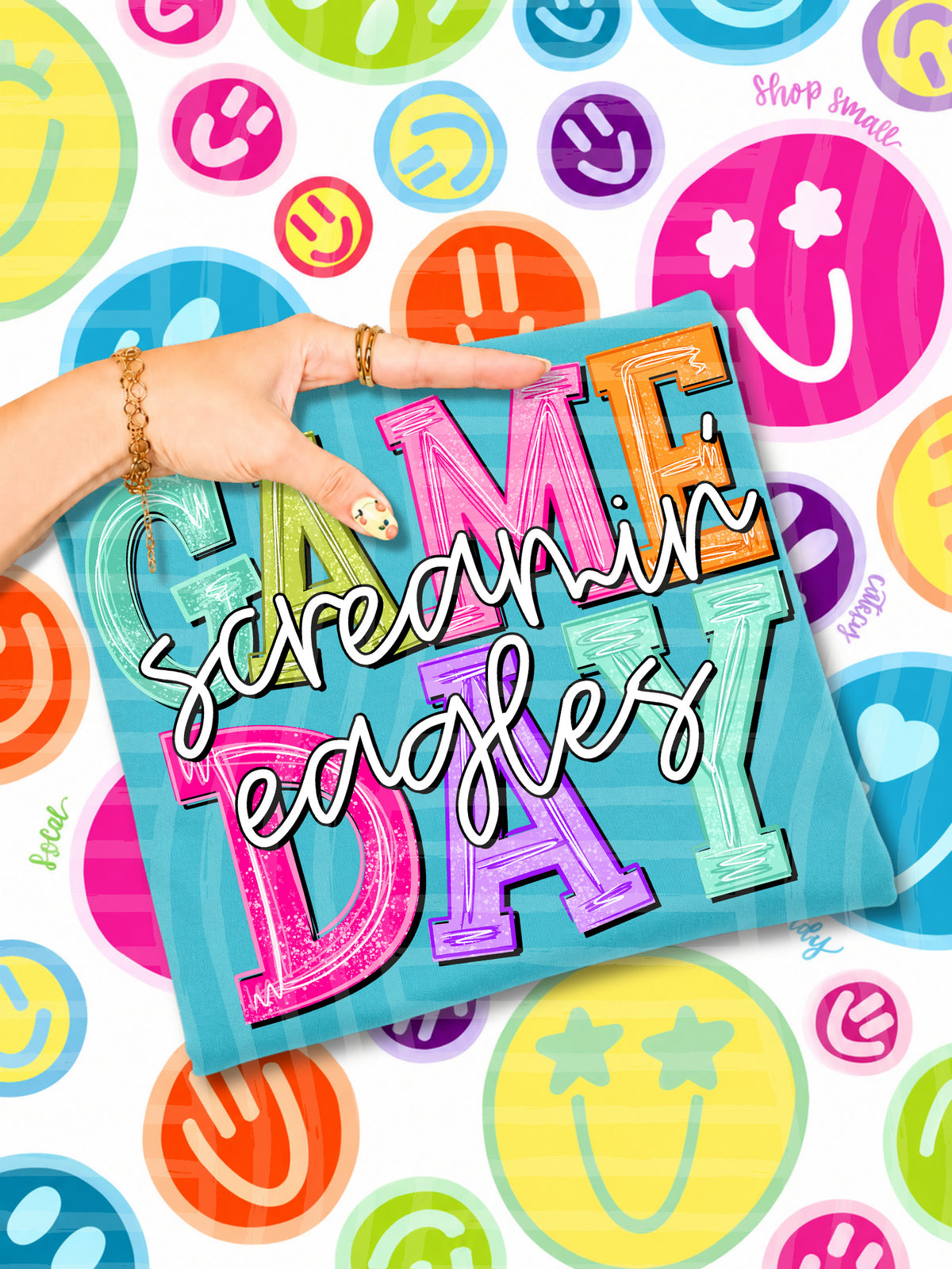 screamin eagles simply colorful game day (caplinger) DTF Transfer