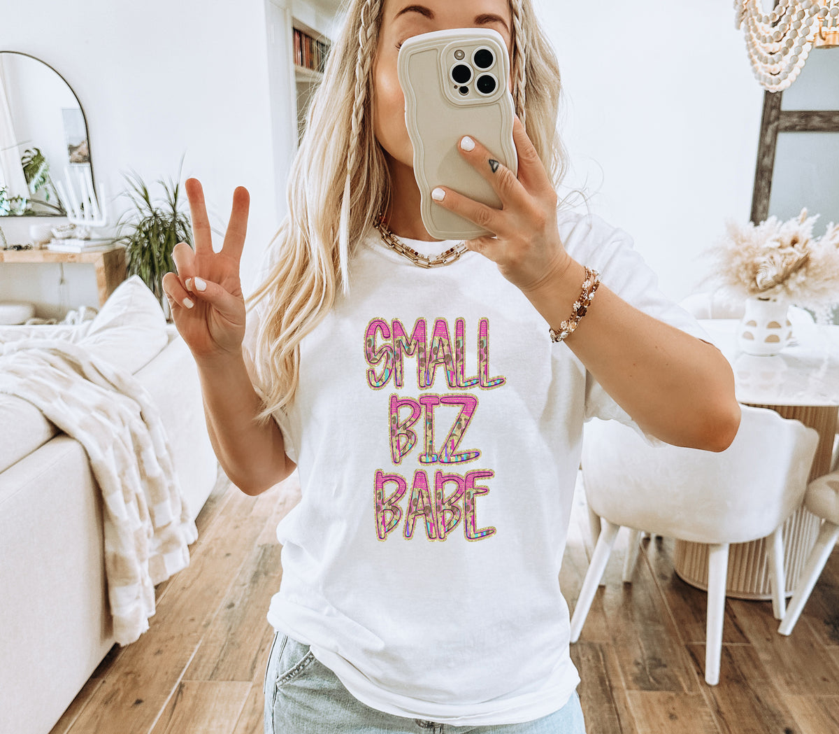 Pink and Leopard SMALL BIZ BABE (Caplinger) DTF transfer