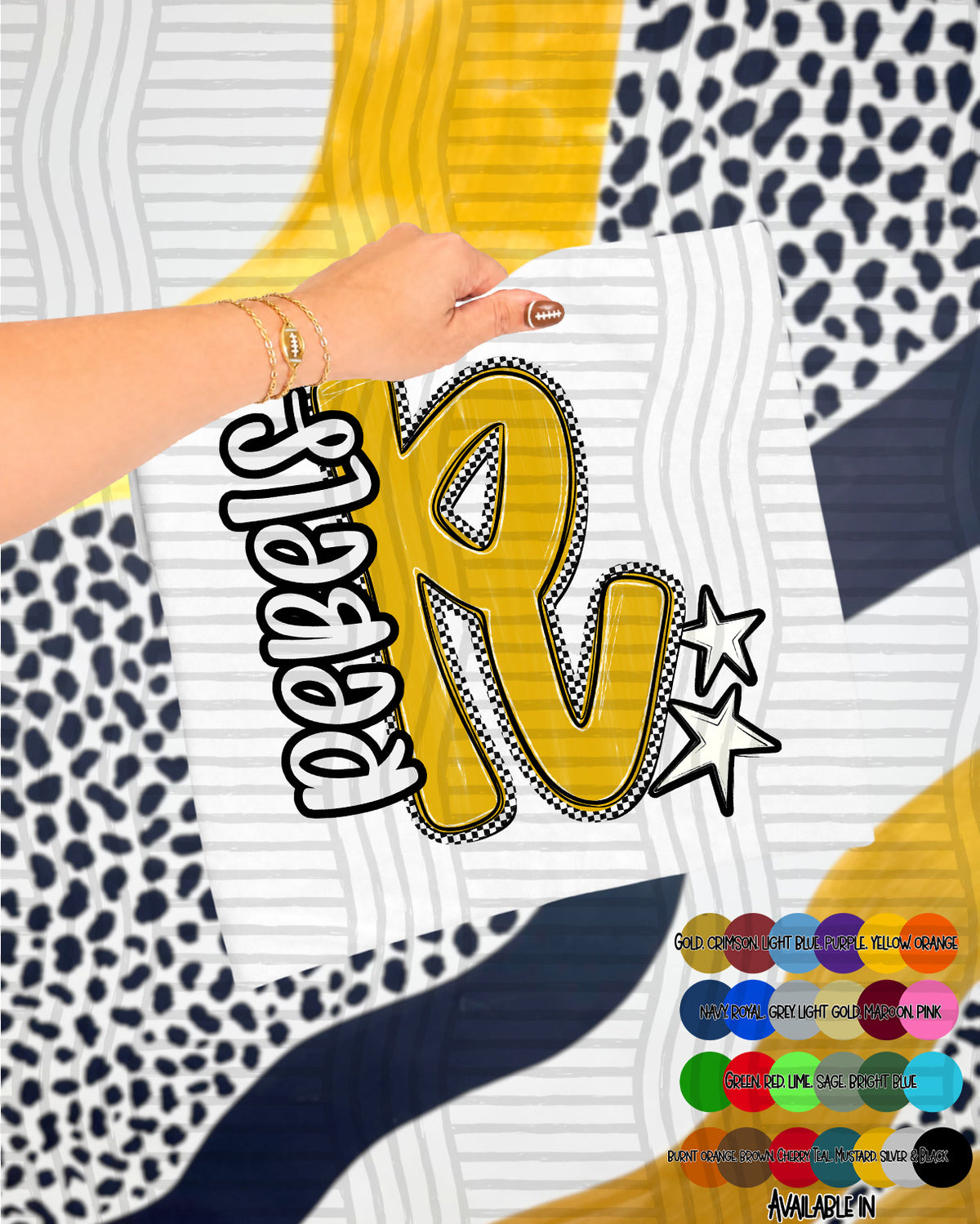 Rebels Checker Crush Yellow (Caplinger) DTF transfer