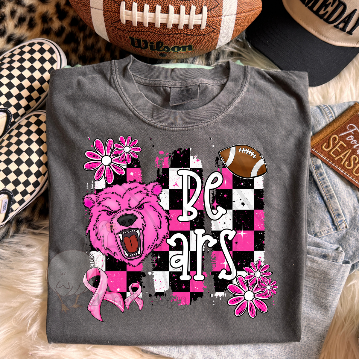 Bears Pink Checker Mascot (DKD) DTF Transfers