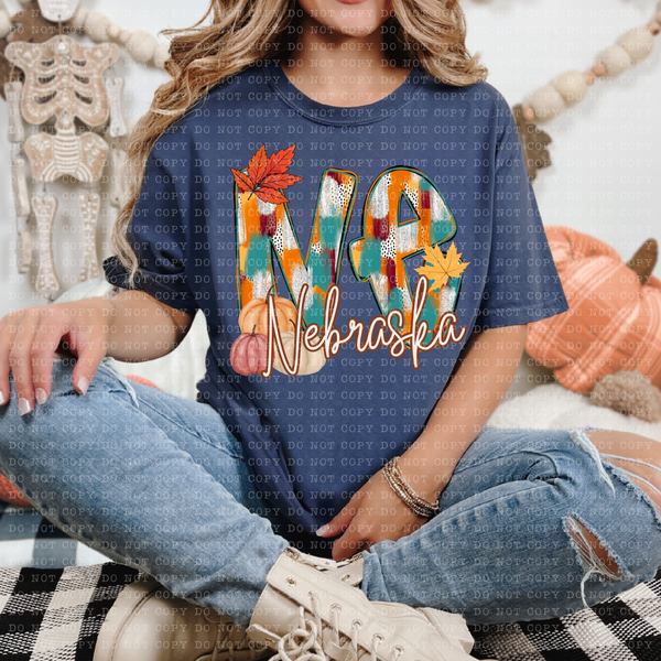 NE Nebraska Fall Watercolor 59797 DTF Transfer
