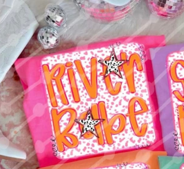River babe orange font (JBD) 97222 DTF transfer