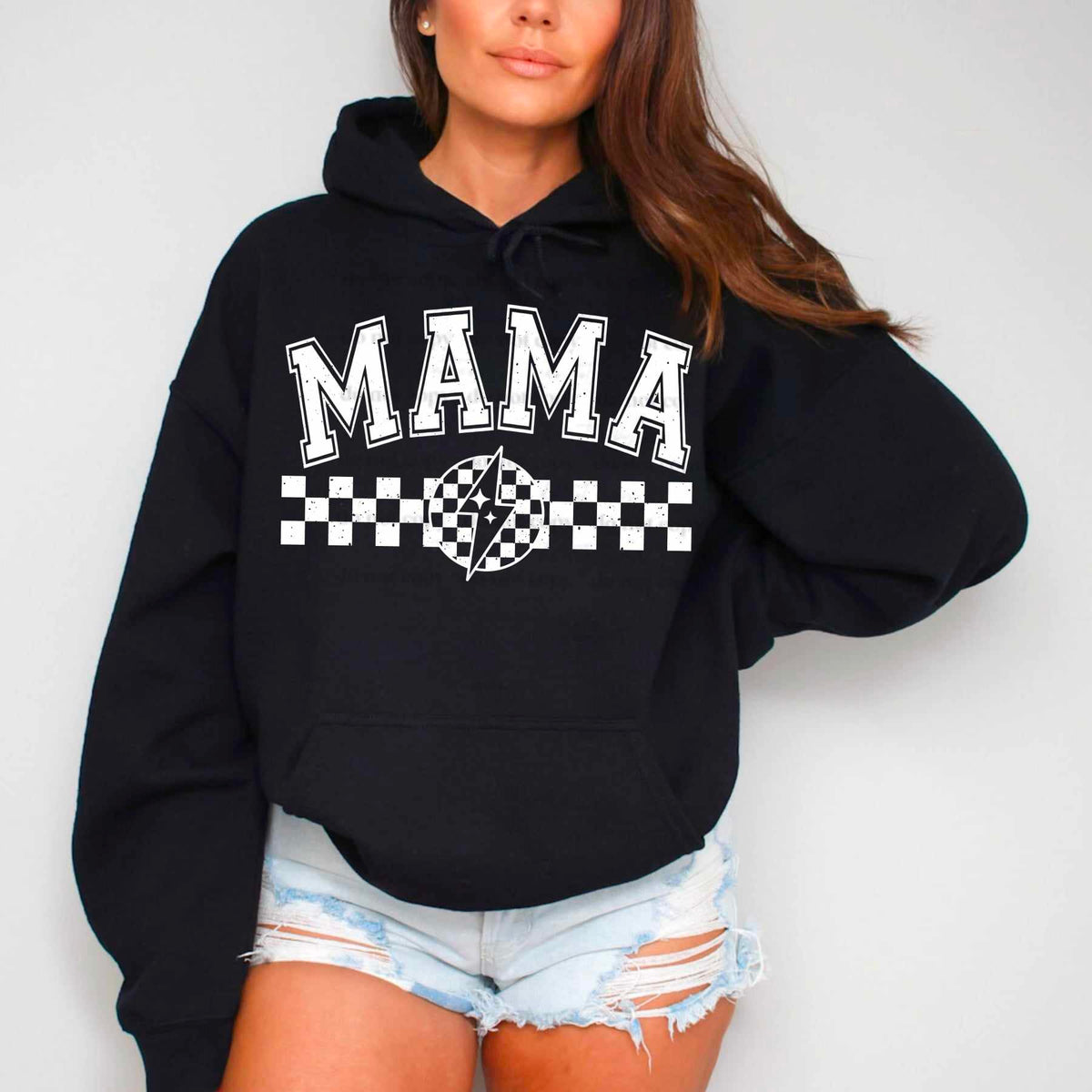 Mama white font checkered (CSC) 65722 DTF transfer