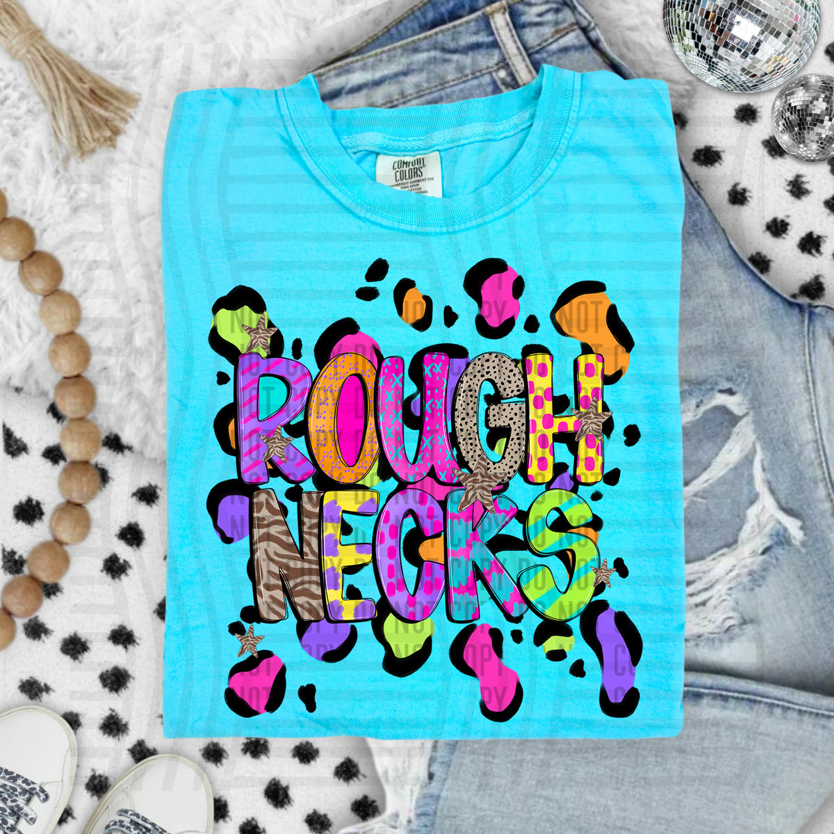 Rough necks Funky Mix Up Leopard Mascot (Caplinger) DTF transfer