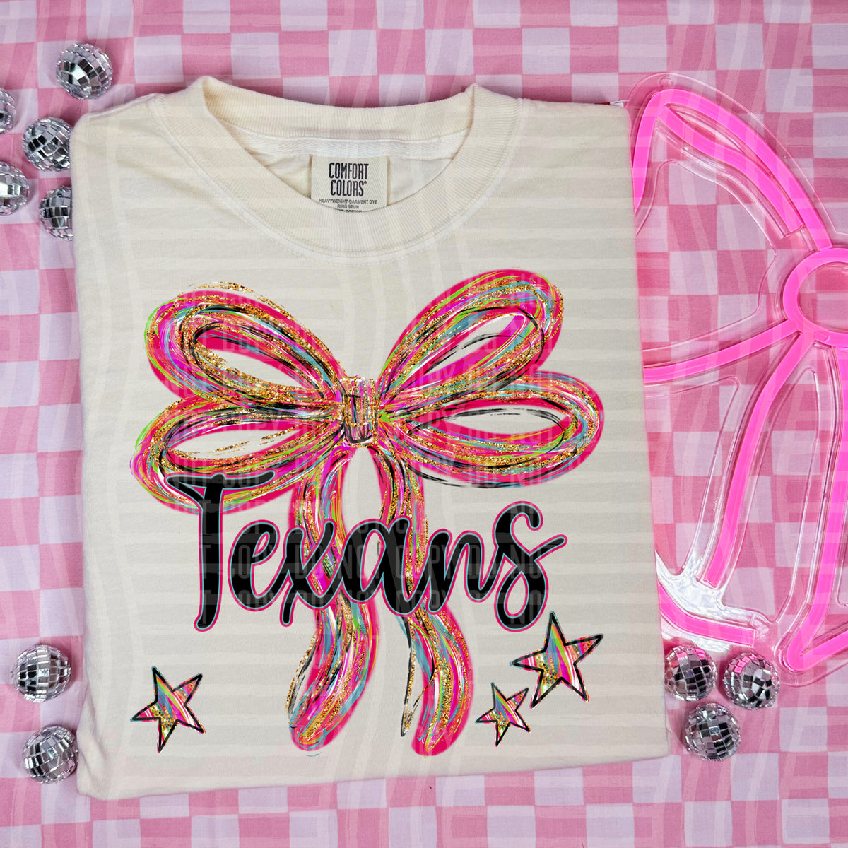Texans Whimsical Bow (caplinger) DTF transfer