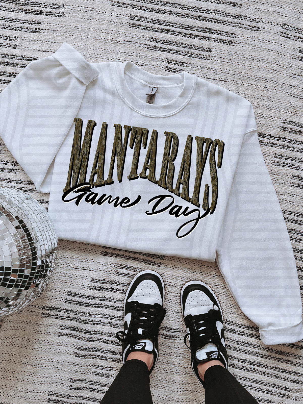 mantarays game day arched camo font (Caplinger) DTF Transfer