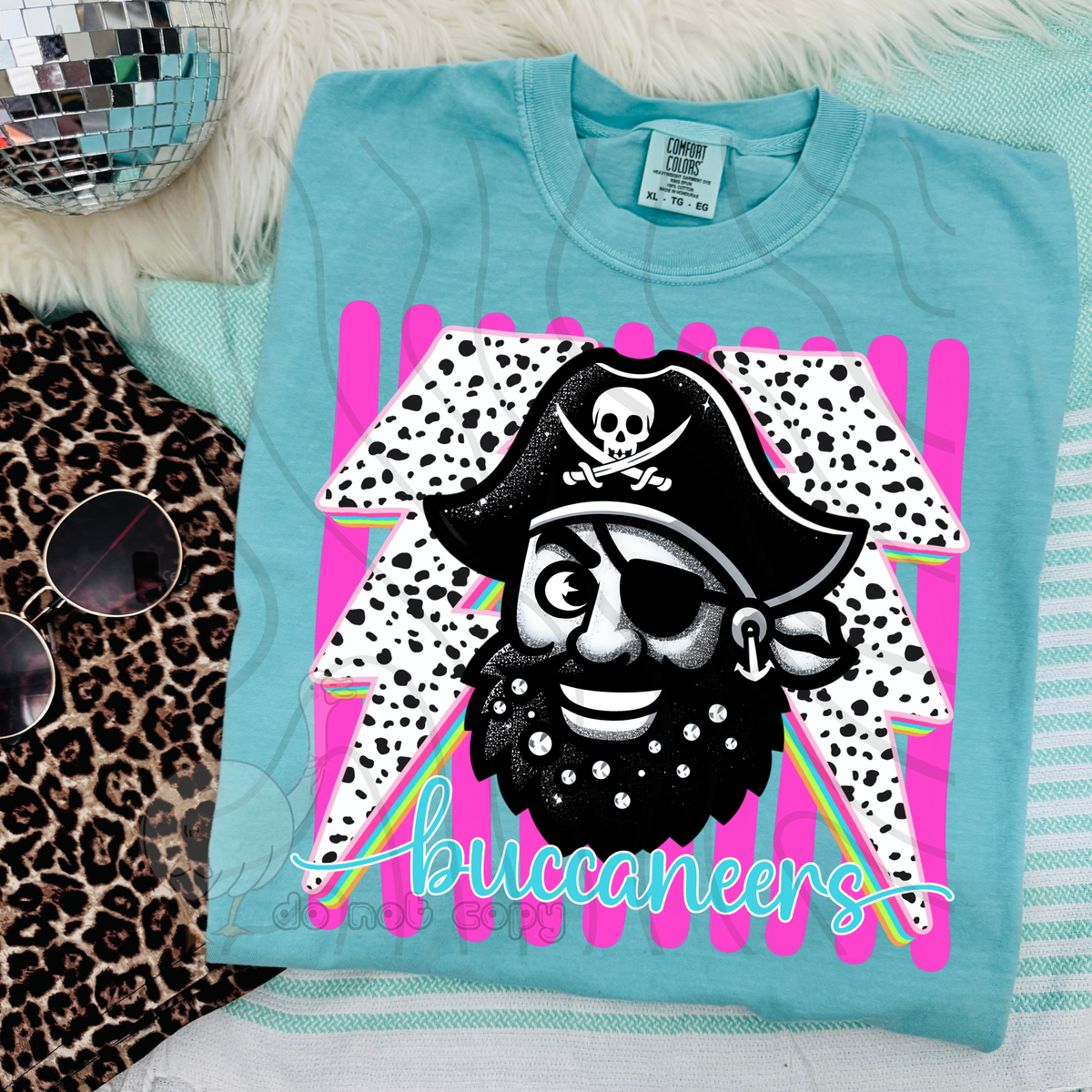 Buccaneers Preppy Bling Mascot (DKDBK) DTF transfer