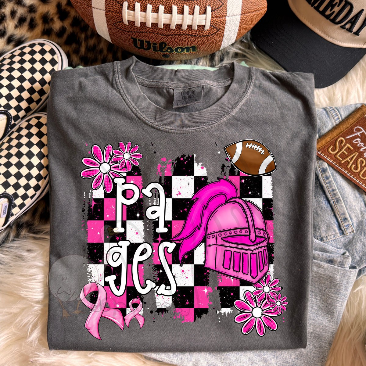 Pages Pink Checker Mascot (DKD) DTF Transfers