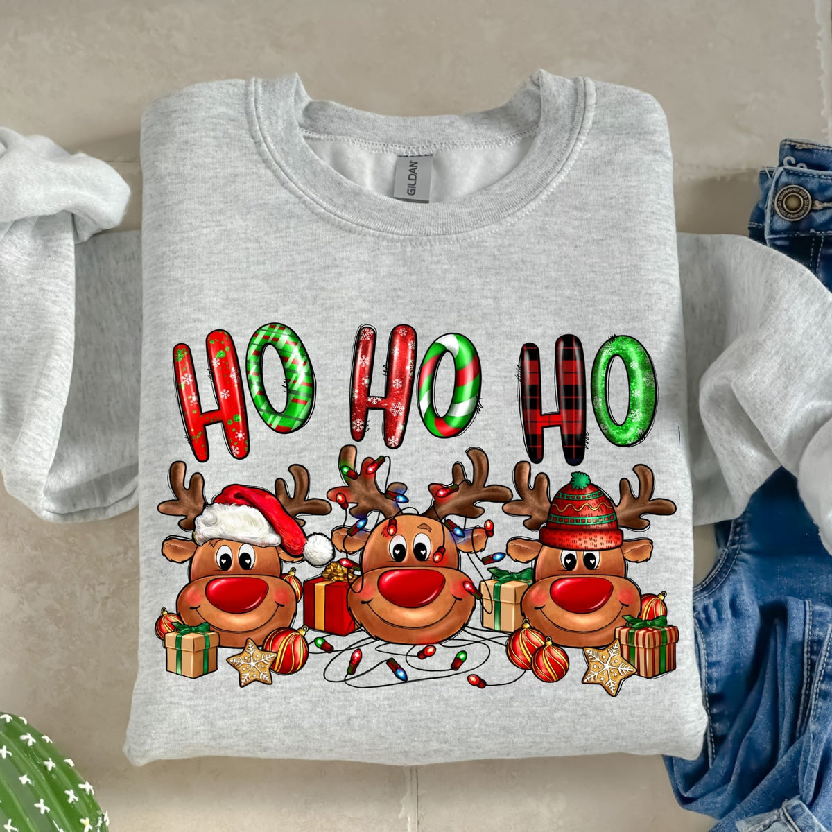 Ho Ho Ho Reindeer-38631-DTF transfer