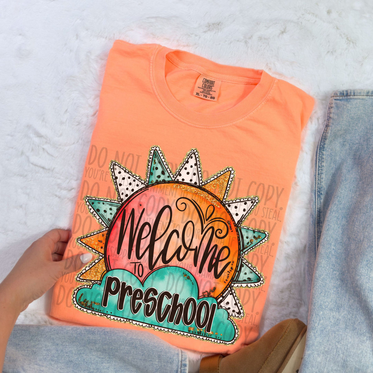 Welcome Preschool sunshine (SWD) DTF transfer