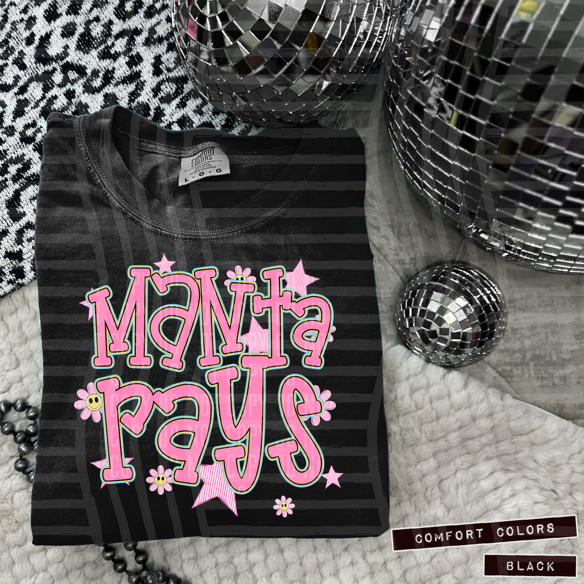 Manta Rays Pink Flowers And Stars 104984 DTF transfer