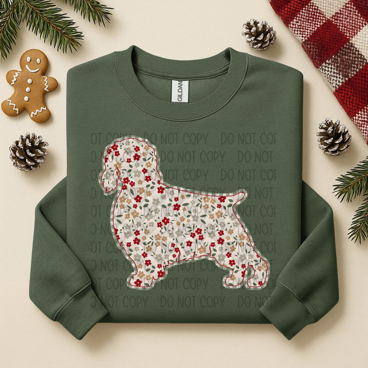 English Springer Spaniel Floral (SWD) DTF TRANSFER