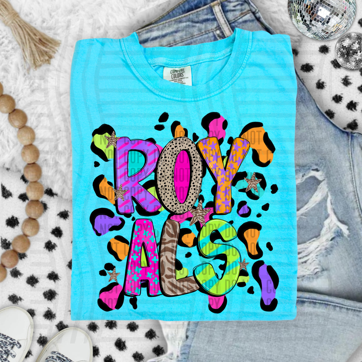 Royals Funky Mix Up Leopard Mascot (Caplinger) DTF transfer