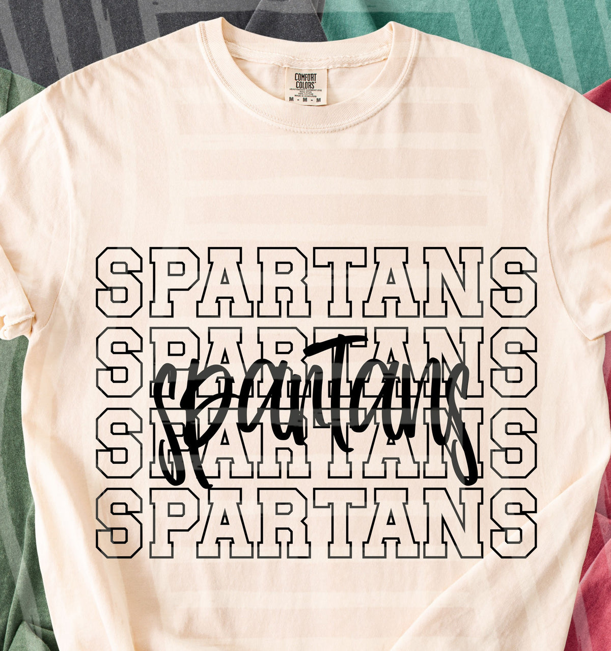 spartans simple stacked outlines (Caplinger) DTF Transfer