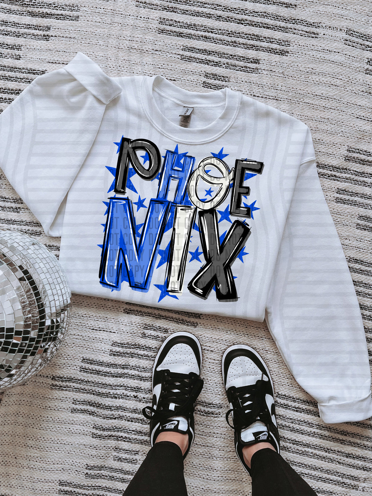 phoenix black and blue with blue stars (caplinger) DTF Transfer