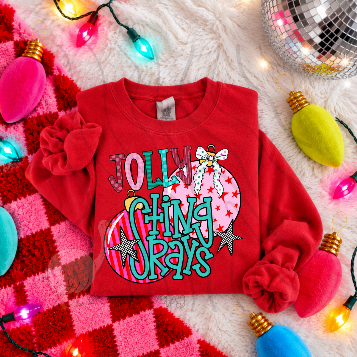 Jolly Sting Rays pink ornaments (DKD) DTF Transfer
