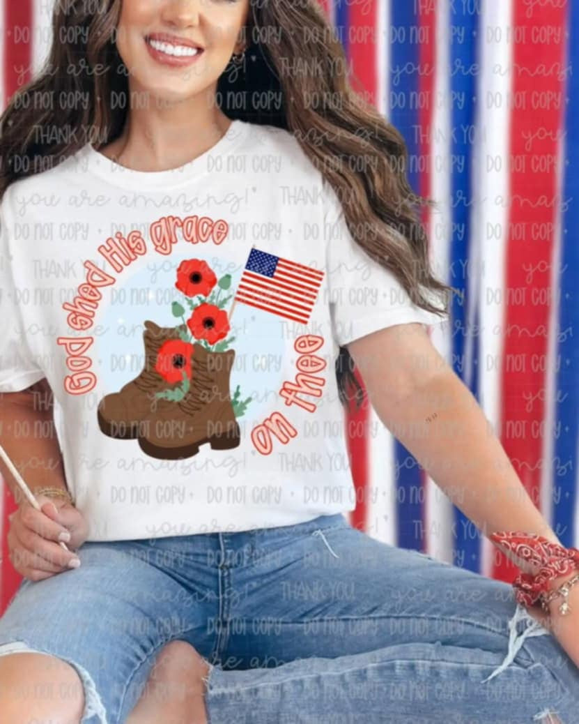 God shed his grace on thee boots (OHD) 99526 DTF transfer