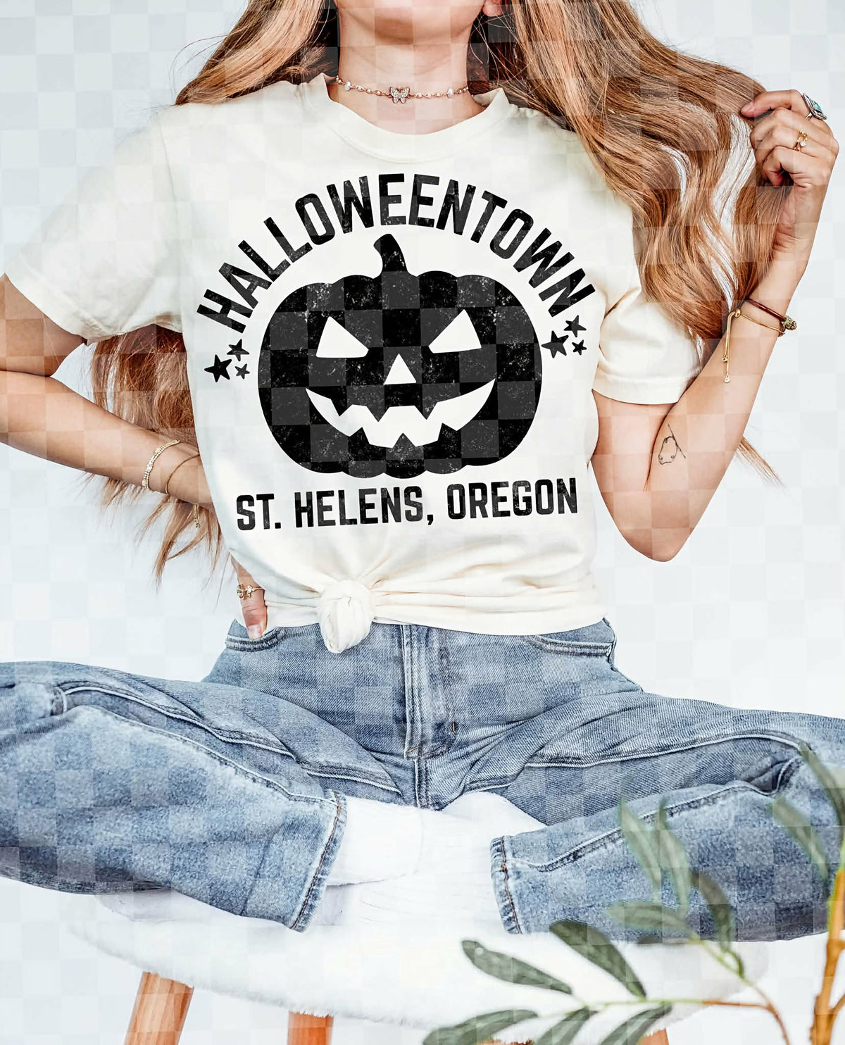 Halloween town St Helen’s Oregon BLACK (Unhinged) DTF transfer