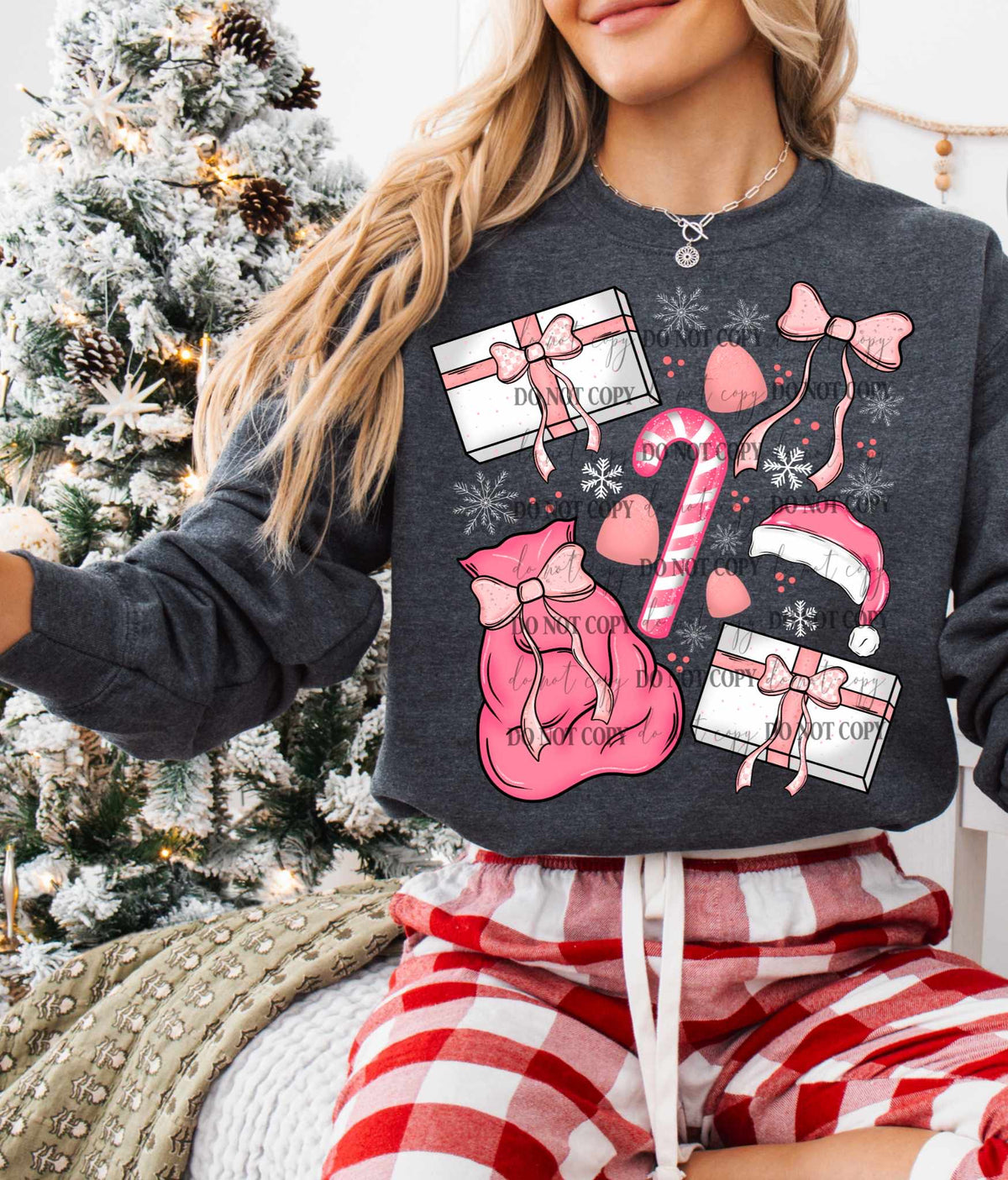 Pink Christmas present cluster  62755 DTF transfer