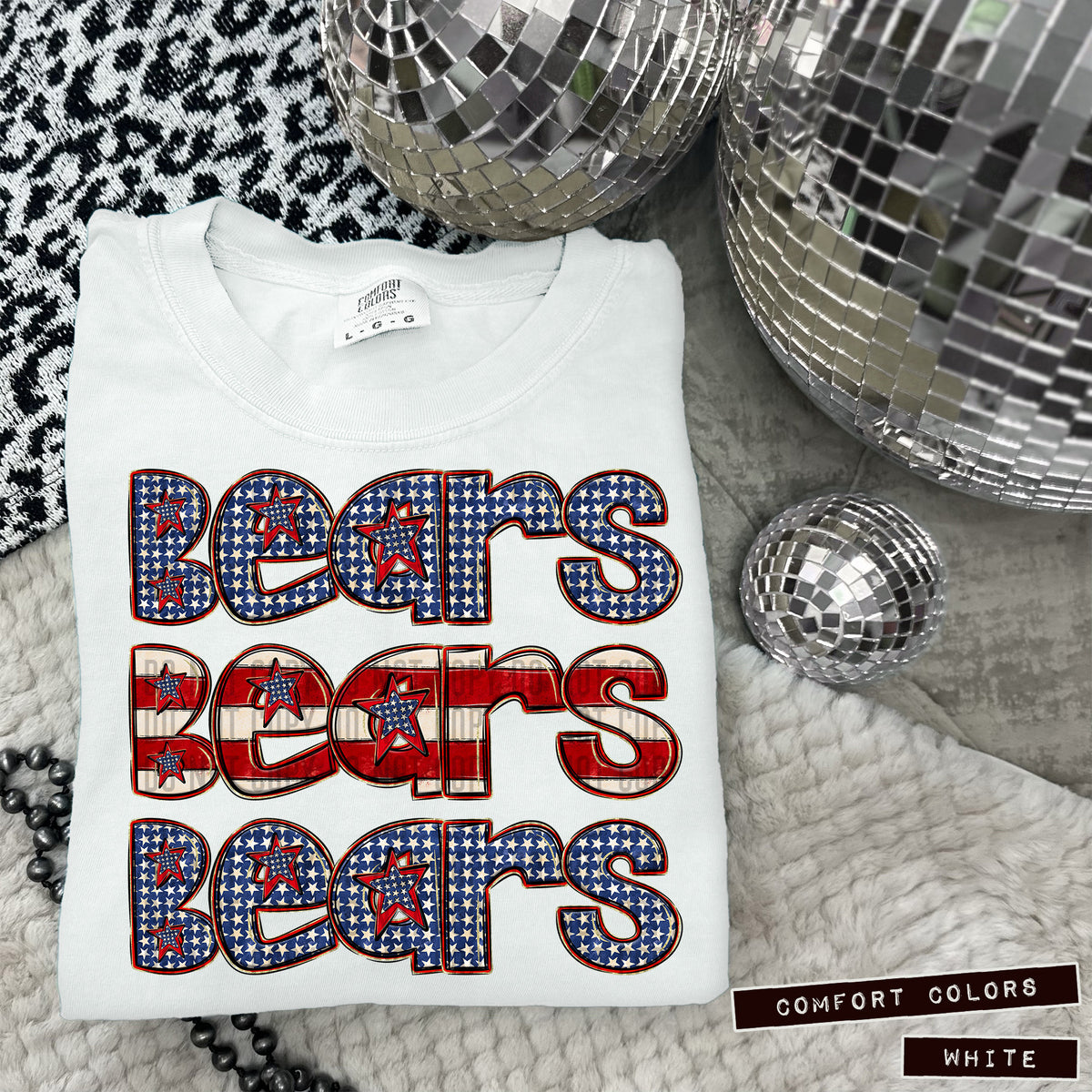Bears RWB stacked (Caplinger) DTF transfer