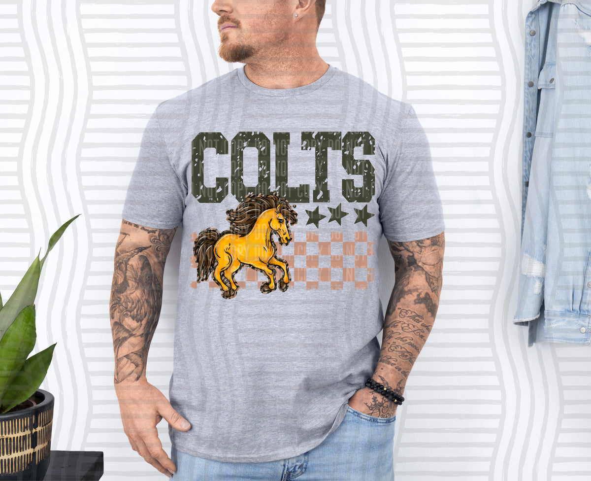 Colts Tan Checker (Caplinger) DTF Transfers