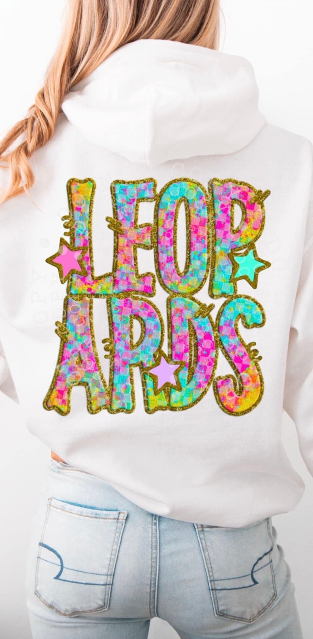Leopards colorful checkered (C’s) 91511 DTF transfer