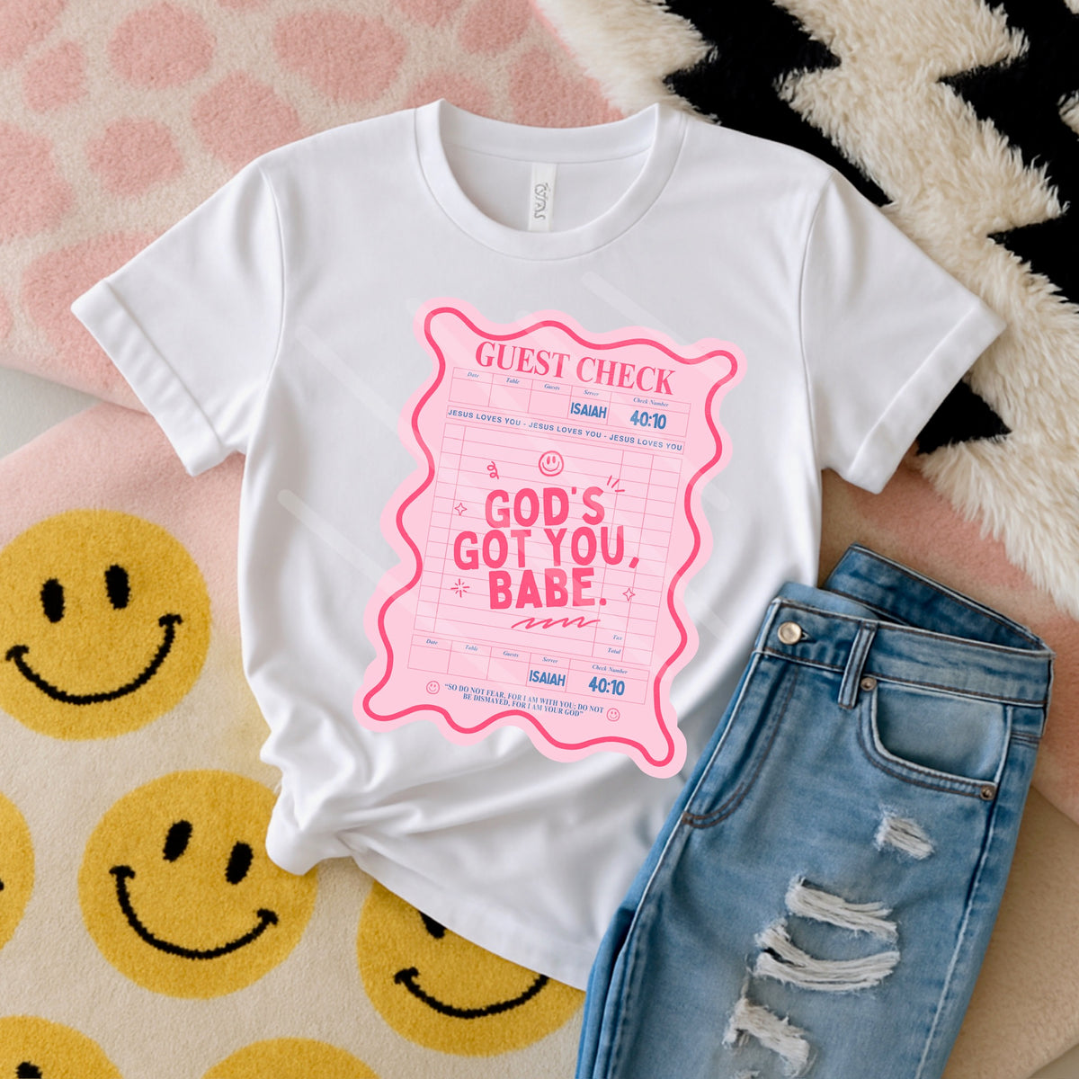 Gods got you babe guest check 110640 DTF transfer