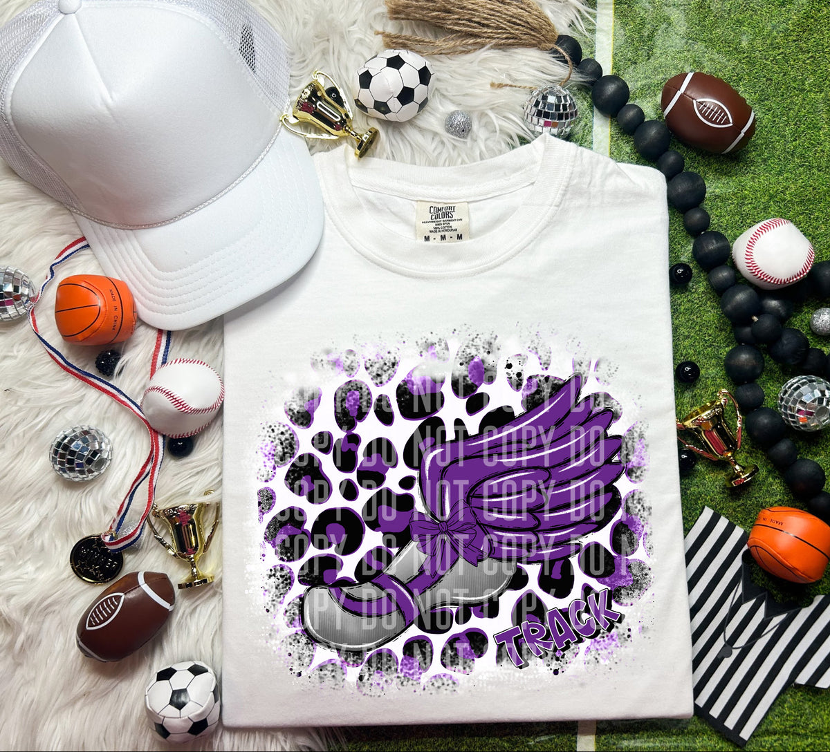 Track Shoe Leopard Background Purple (Caplinger) DTF transfer