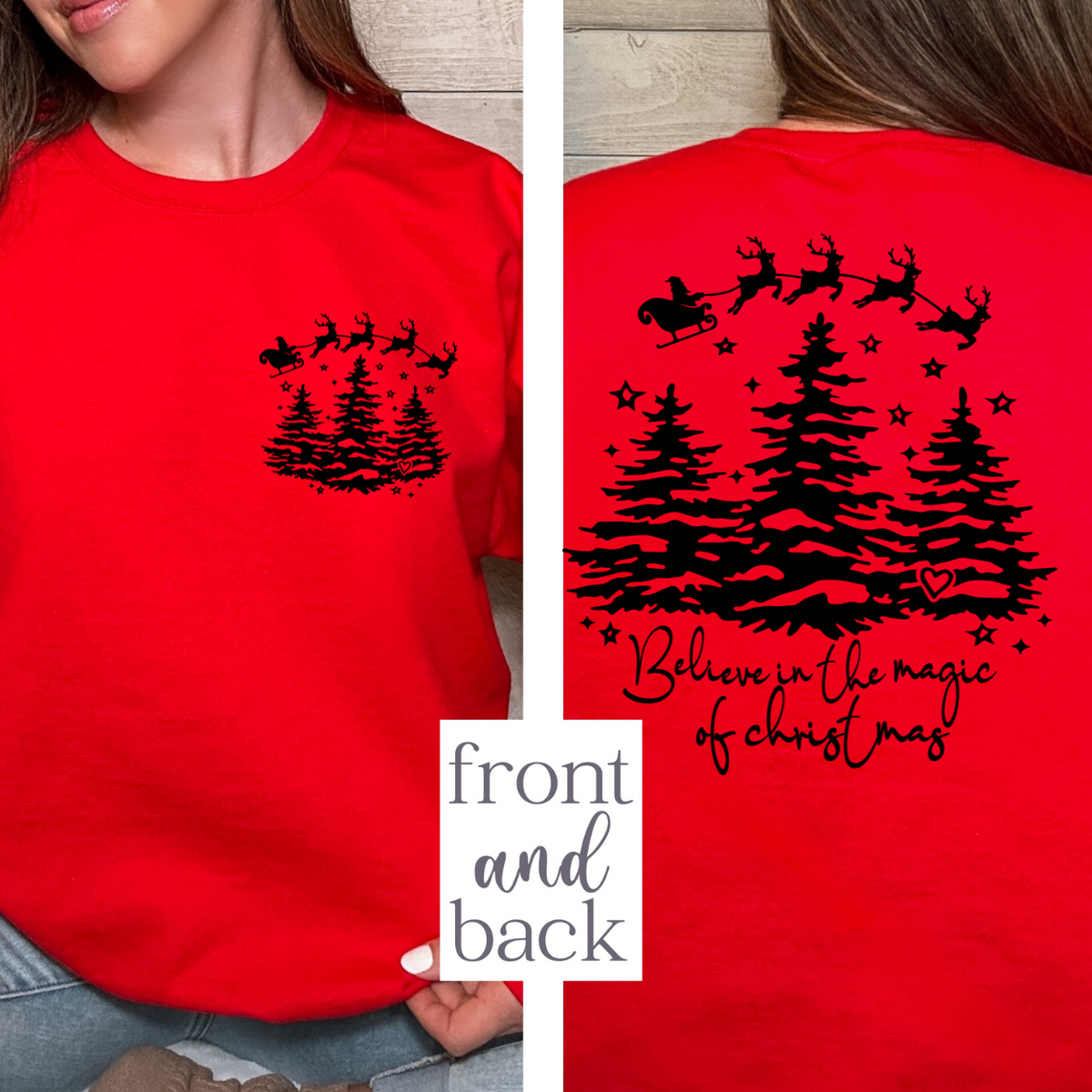Believe In Magic Of Christmas BLACK (BACK ONLY) 68324DTF Transfer