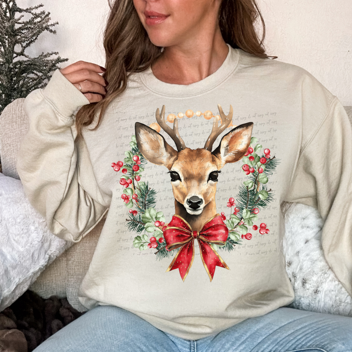 Reindeer Wreath 68553 DTF Transfer